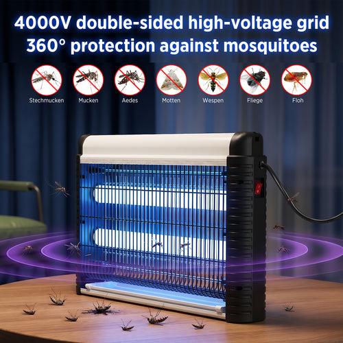 AOKKR Electric Fly Zapper, Bug Zapper 4000V 35W Mosquito Trap with 395nm UV Light, Indoor&Outdoor Insect Killer, With Detachable Catch Tray Plug-in Fly Killer for Home, Kitchen, Garden