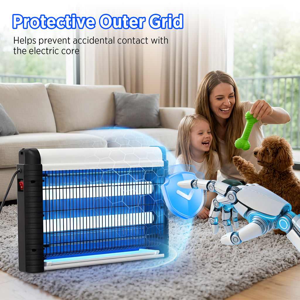 AOKKR Electric Fly Zapper, Bug Zapper 4000V 35W Mosquito Trap with 395nm UV Light, Indoor&Outdoor Insect Killer, With Detachable Catch Tray Plug-in Fly Killer for Home, Kitchen, Garden