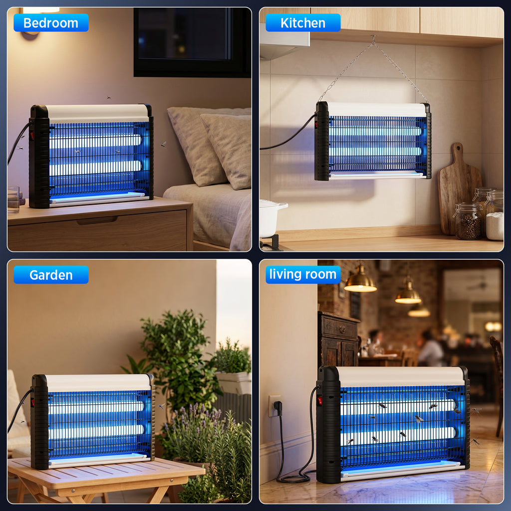 AOKKR Electric Fly Zapper, Bug Zapper 4000V 35W Mosquito Trap with 395nm UV Light, Indoor&Outdoor Insect Killer, With Detachable Catch Tray Plug-in Fly Killer for Home, Kitchen, Garden