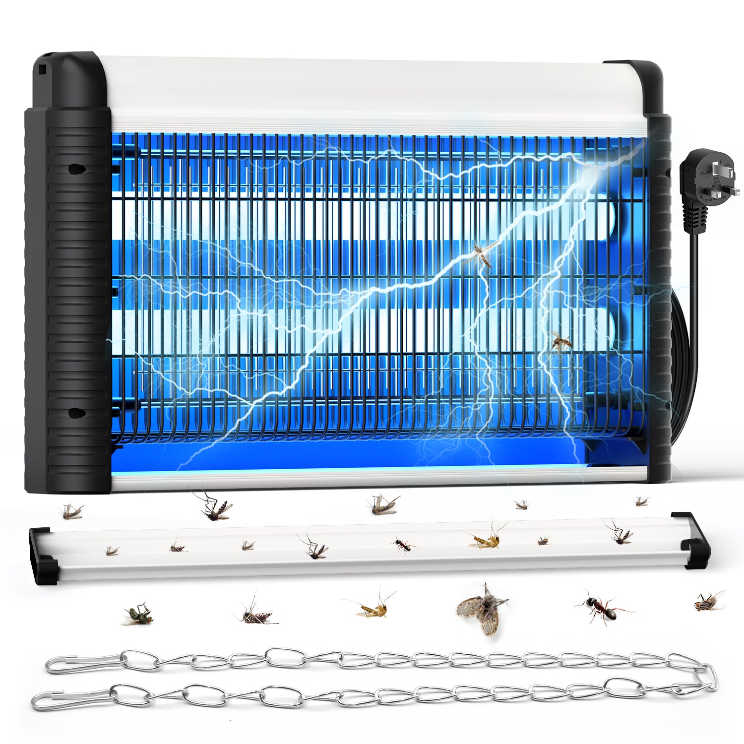 AOKKR Electric Fly Zapper, Bug Zapper 4000V 35W Mosquito Trap with 395nm UV Light, Indoor&Outdoor Insect Killer, With Detachable Catch Tray Plug-in Fly Killer for Home, Kitchen, Garden